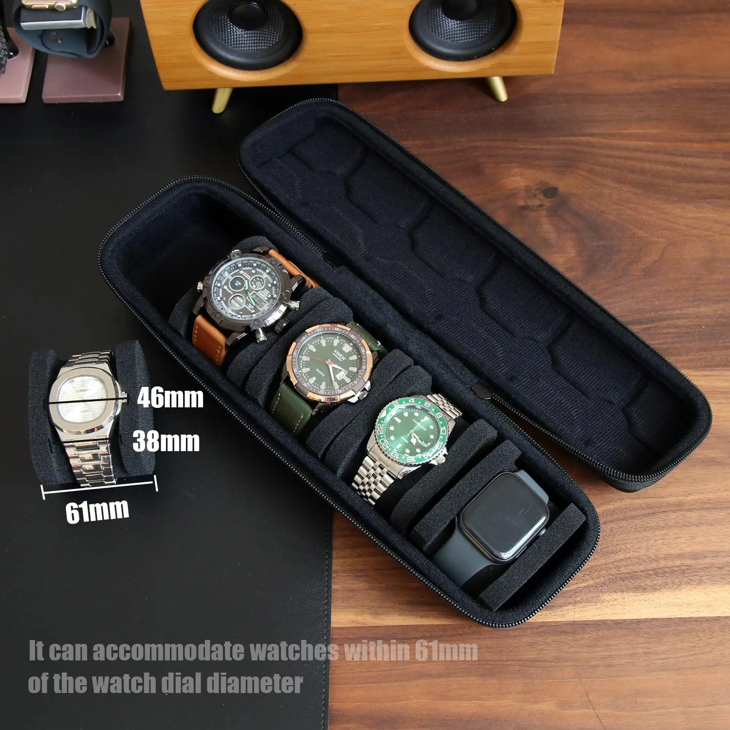 Watch Box Organizer For Men or Women，Watch Travel Case Portable Storage Watch Display Holder for Wristwatches and Smart Watches