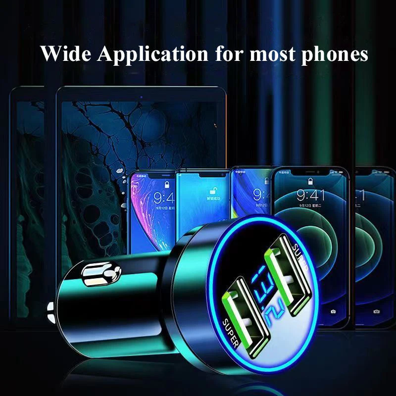 USB PD Auto Charger 120W QC3.0 Phone Charger Fast Charging For iPhone Cigarette Lighter Adapter Pressure measuring Car Charger image 3
