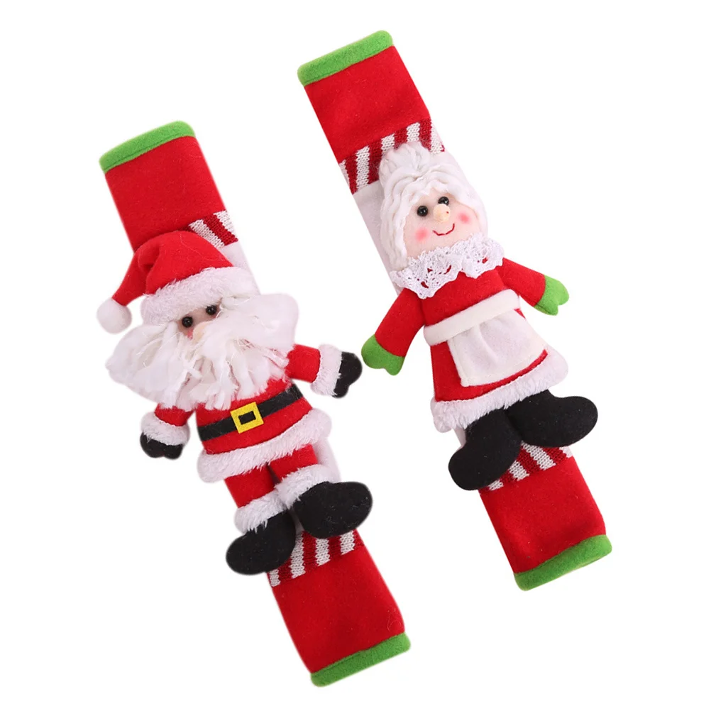 

2Pcs Christmas Refrigerator Handle Covers Cute Festive Kitchen Appliance Protector for Fridge Microwave Oven Door Handle Smudge