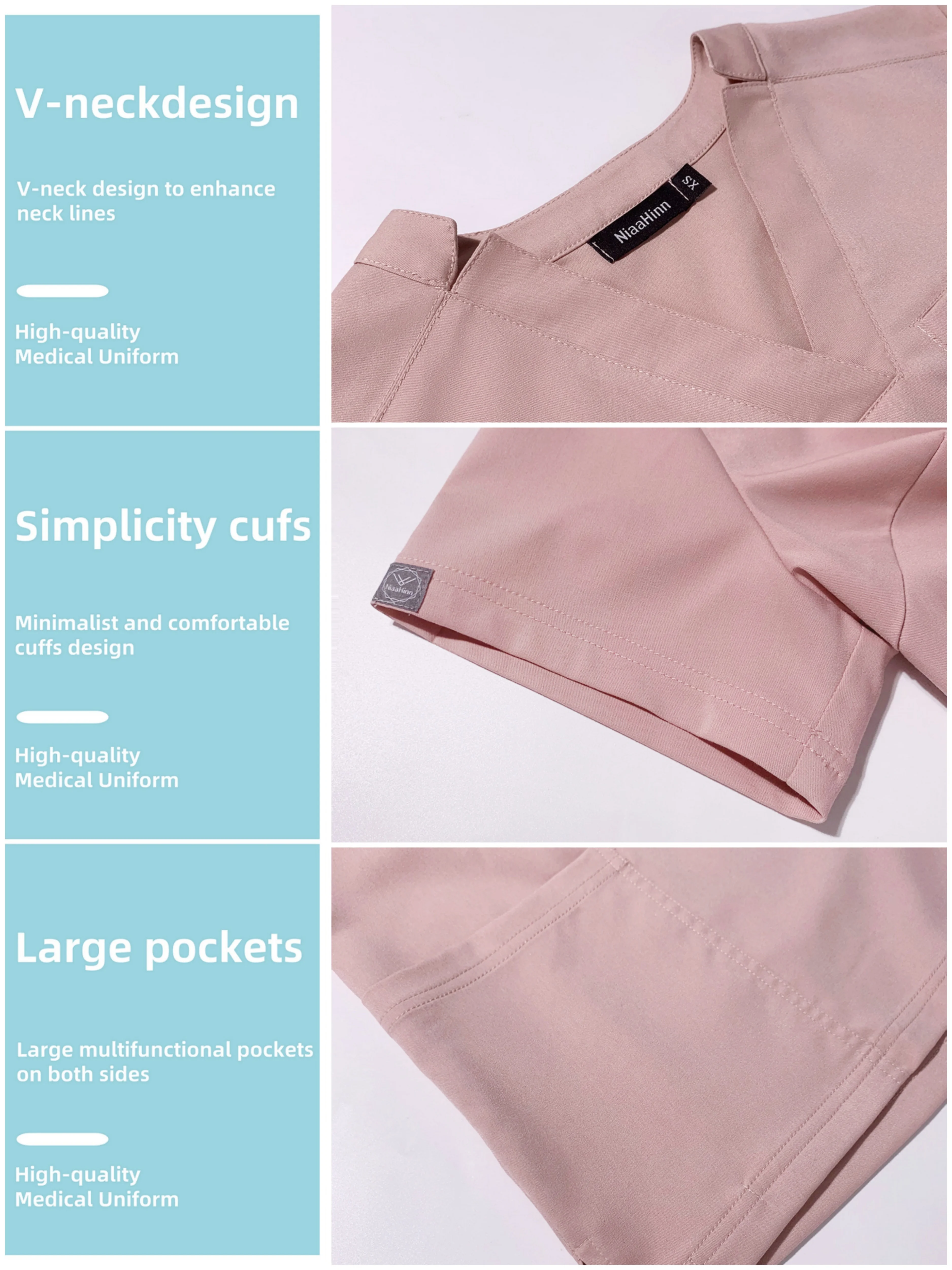 Uniformes de enfermera mujer blouses médicales uniformes d'infirmière haut de beauté + pantalon droit ensemble de soins infirmiers femmes multicolore médecin vêtements de travail