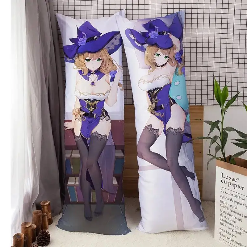 أنيمي Dakimakura لعبة جينشين تأثير ليزا تأثيري كيس وسادة كامل الجسم هينغ المخدة الخوخ غطاء وسادة طويل