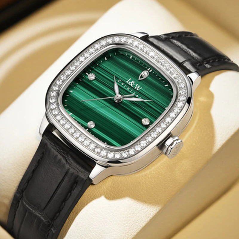 

New Switzerland I&W CARNIVAL Luxury Brand Japan Quartz Women's Watches Ultra-thin Waterproof Diamond Leather Simple Clock 632L