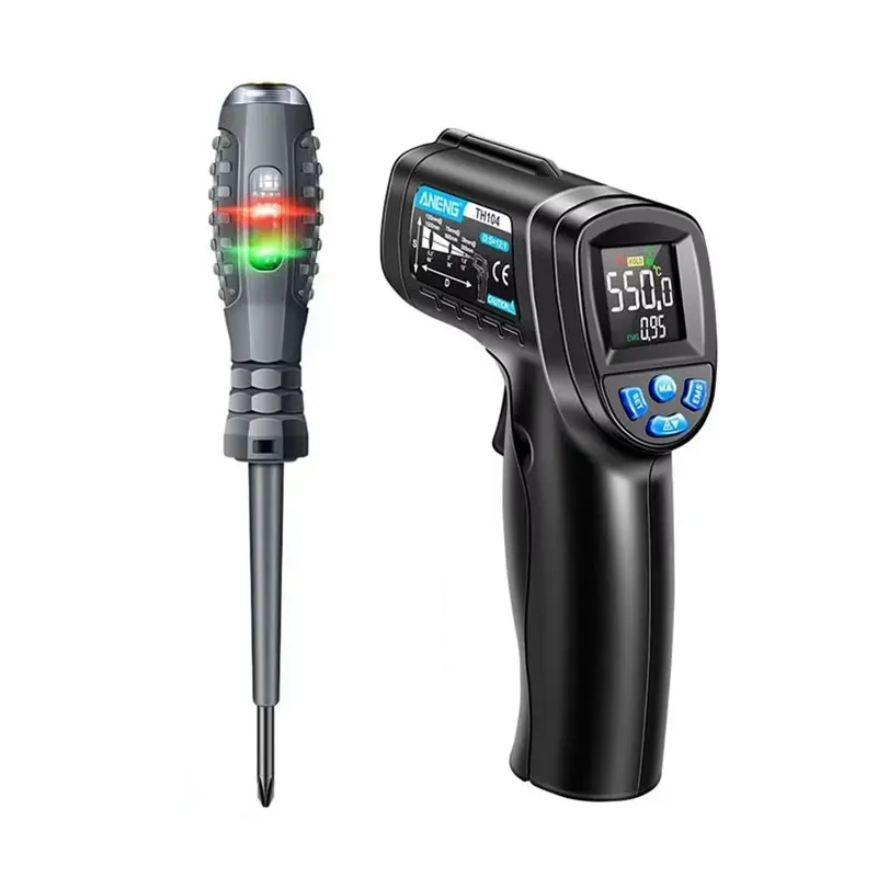 【THANKSGIVING DAY】 104 Infrared Thermometer Industrial Red Light Thermometer VA Screen Pyrometer Voltage Test Driver Tools
