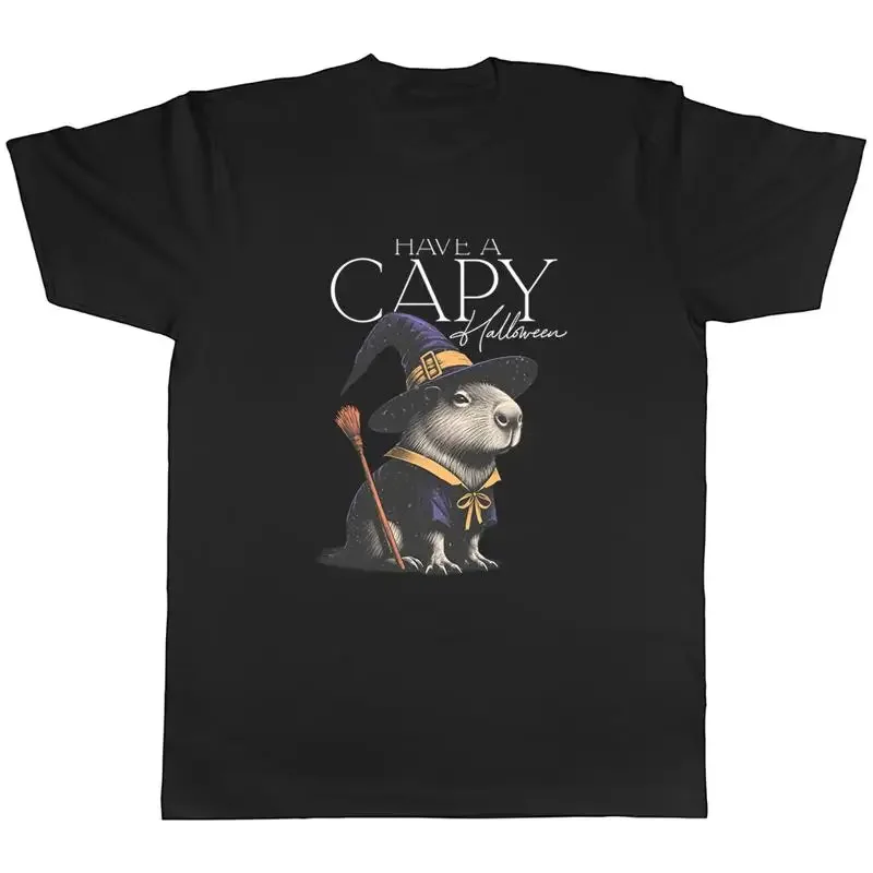 Capybara Witch Mens T Shirt Halloween Hat