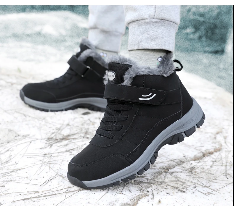 Unisex Winter Outdoor Berg-Baumwollschuhe Rutschfeste Warme Fleece-Gefütterte Wanderstiefel Wasserdichte Kältebeständige Schneestiefel 35-46 – Detail 29
