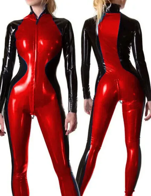 

Латексное резиновое боди Хэллоуин красное боди ролевой комплект боди XS-XXL