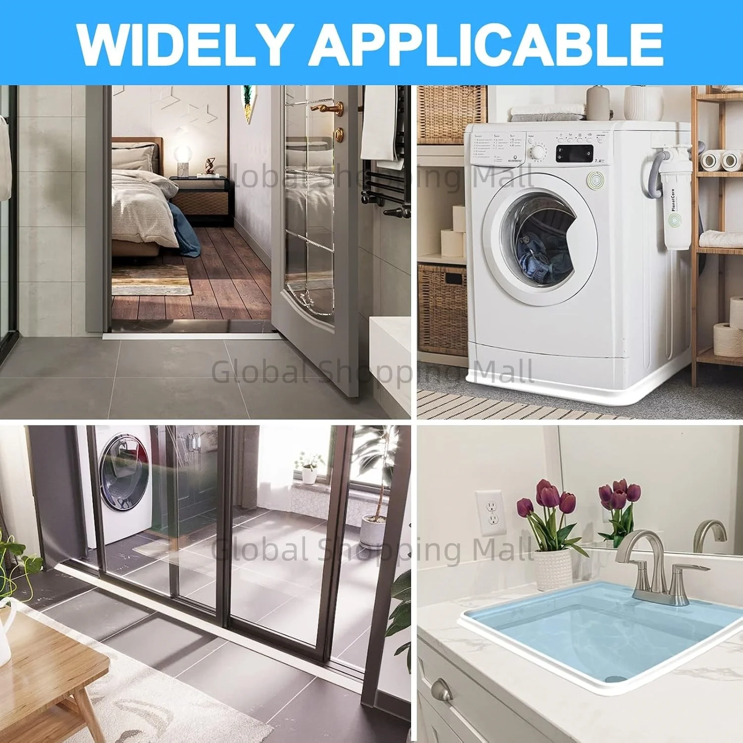 0.5-6m 실리콘 욕실 워터 스토퍼 건식 습식 분리 씰링 스트립 자체 접착 샤워 배수 스플래시 방지 워터 댐