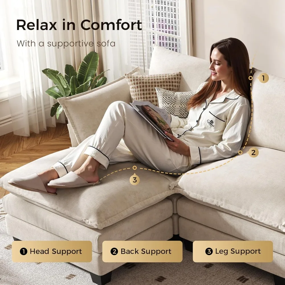 أريكة حديثة بمقعدين من الشنيل مع مسند لغرفة المعيشة والشقق #6