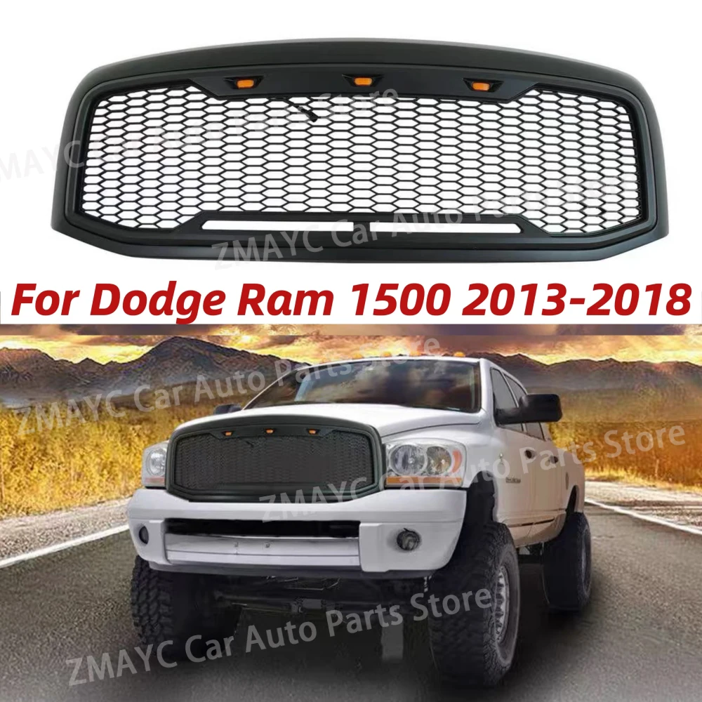 Voor Grill voor Dodge Ram 1500 2013 2014 2015 2016 2017 2018 Kap LED Licht Bovenste Honingraat Billet Faceflit Refit Auto-onderdelen