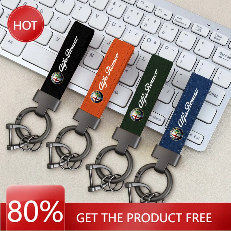 Hub Caps Leather Car Keychain Key Rings Man Women Keyring Holder Pendant Gifts For Alfa Romeo Sportiva Giulia Giulietta 159 156