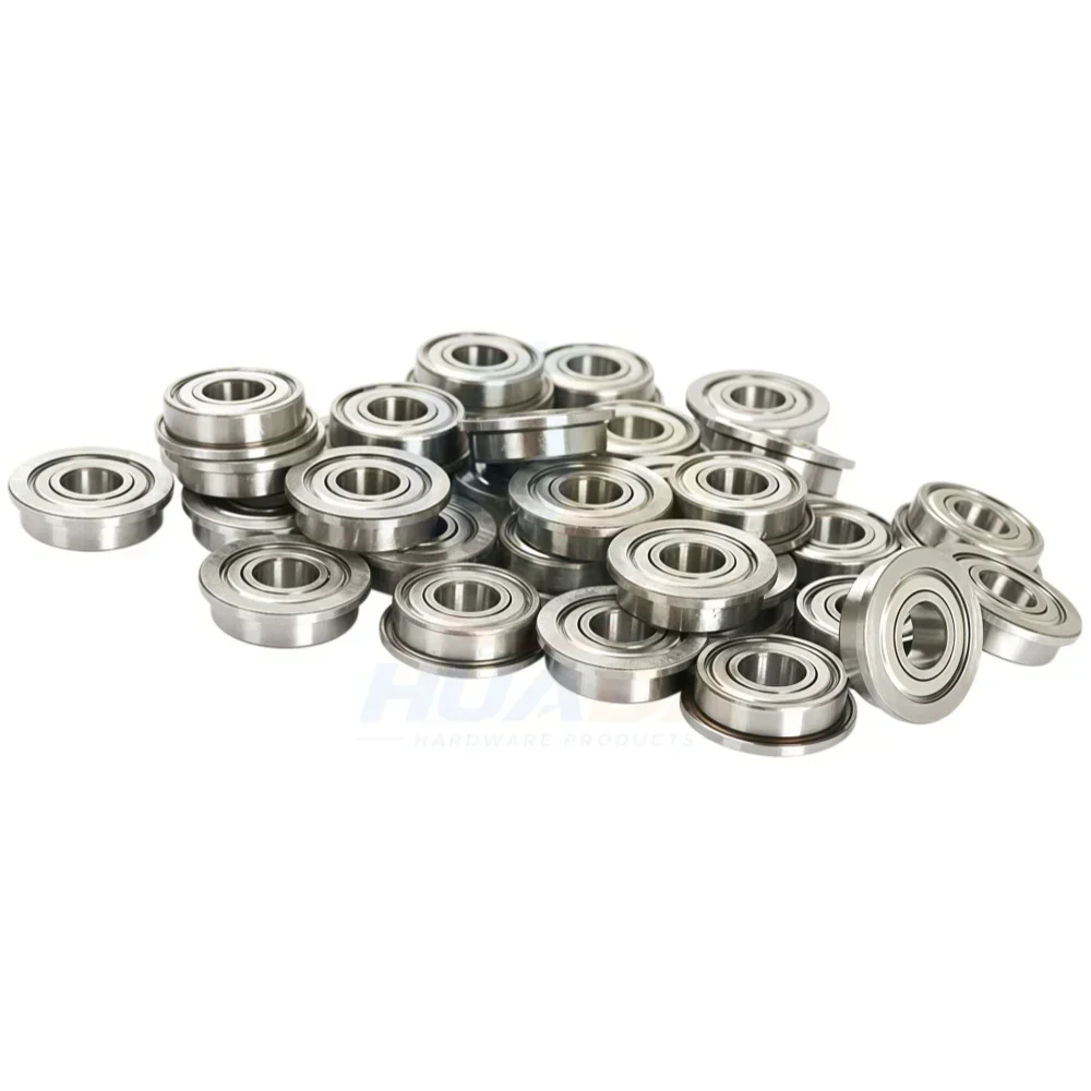 F682ZZ F608ZZ F688ZZ MF84 Flanged Miniature Ball Bearings, Shielded ZZ Deep Groove Flange Bearing for 3D Printer RC Motor Wheel 2