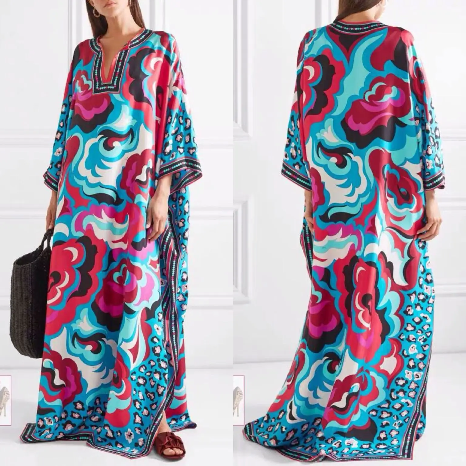 

Loose Fit Elastic Knitted Casual Dr Street Sle Floral Print Faion ow New Arrival Women's Long Sve Dr