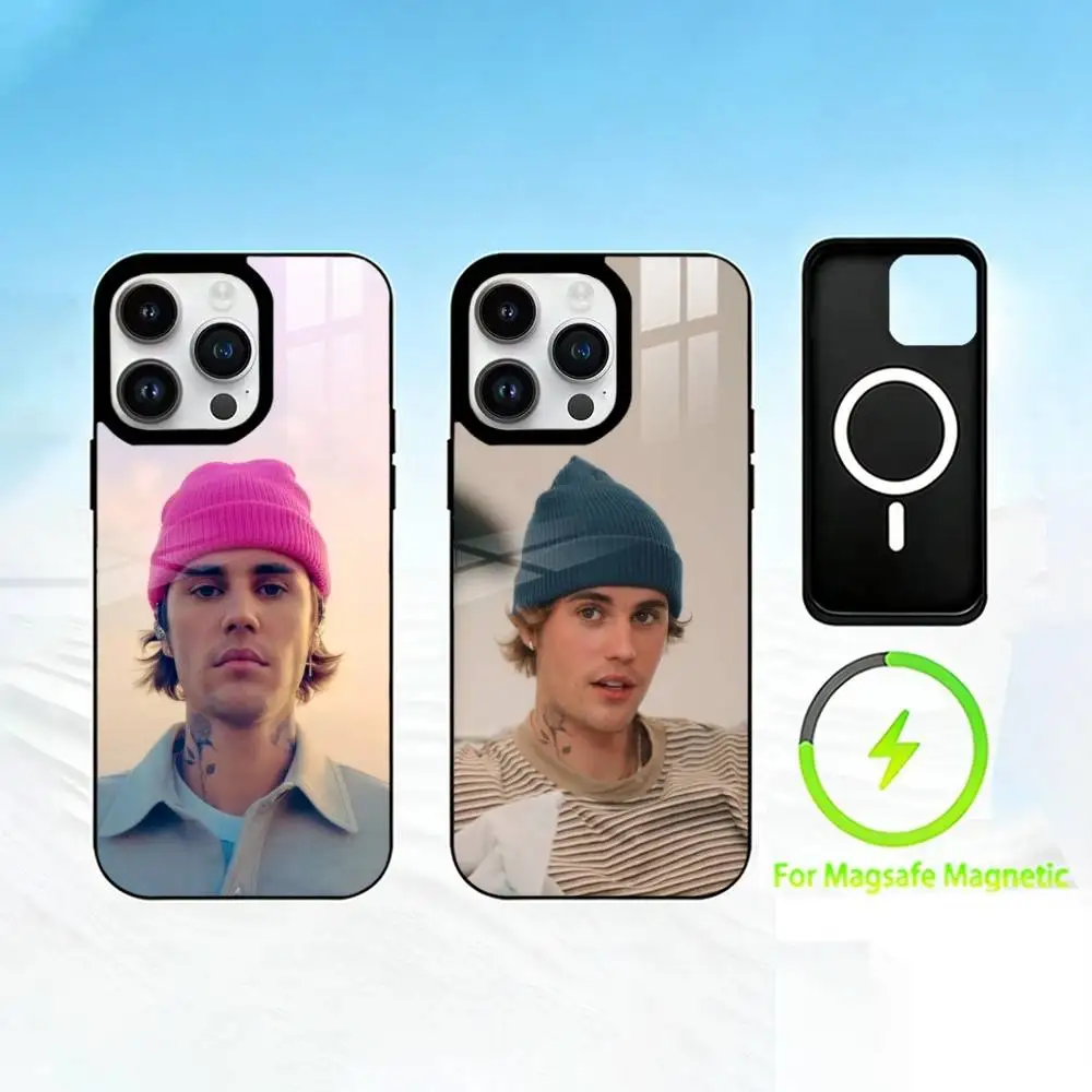 

J-Justin Bieber Phone Case For iPhone 17 16 15 14 13 12 Pro Max Plus for Mirror Wireless Magnetic Cover
