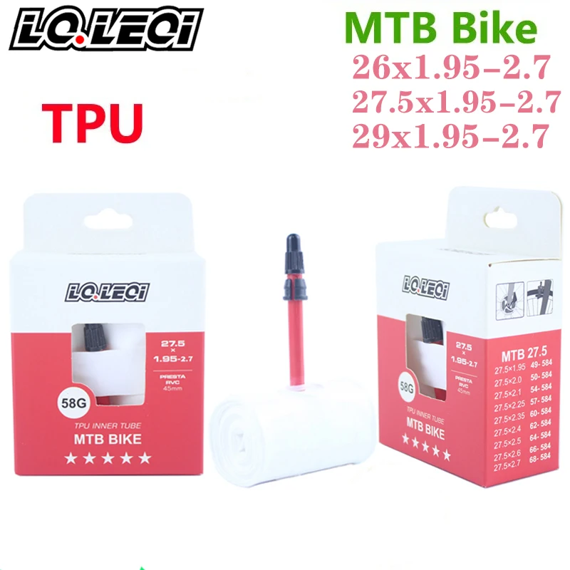 LQ.LEQI MTB 29 26 27,5 велосипедная Сверхлегкая камера из ТПУ 29x1,95 2,0 2,1 2,2 2,3 2,4 2,5 2,7 дюйма