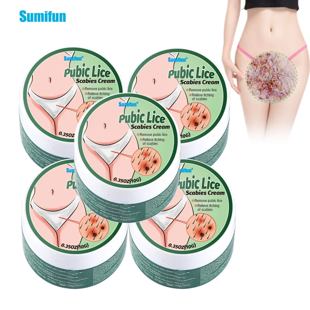 

1/2/5Pcs Sumifun Pubic Lice Antibacterial Cream Privates Scabies Removal Anti-Itch Herbal Ointment Skin Care Anti-Mite Plaster