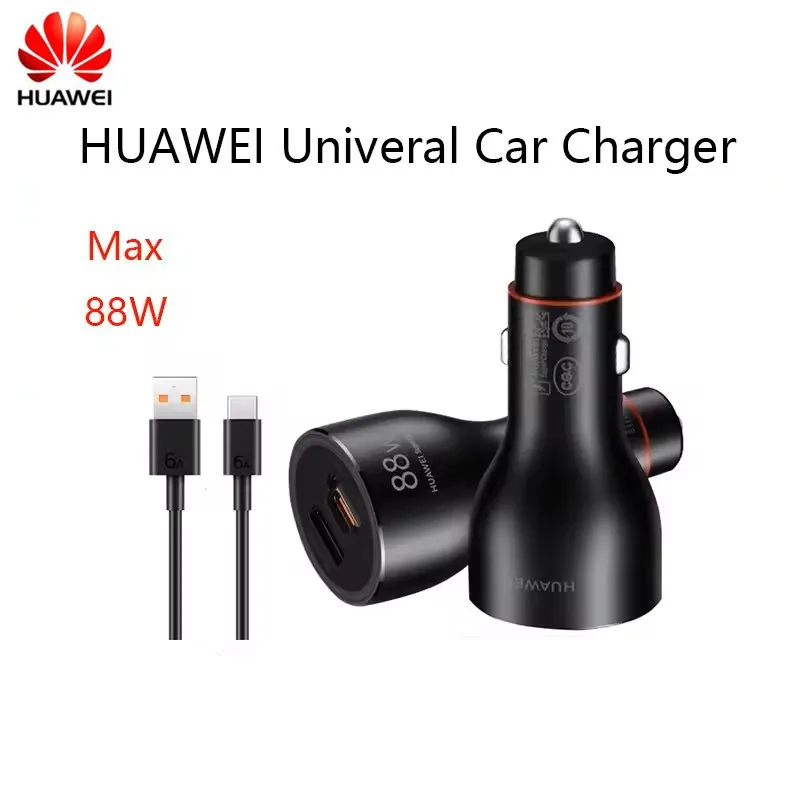 HUAWEI-cargador de coche universal, máximo 88W, supercarga, soporte PD QC, carga rápida para teléfonos móviles, tableta, portátil, auricular