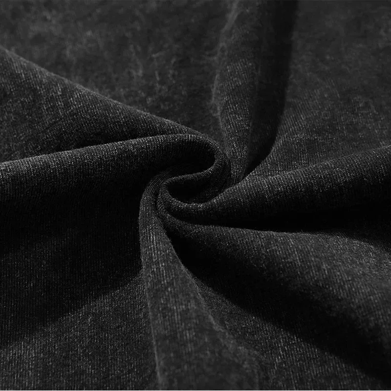 Camiseta con estampado con dibujo de One Piece de Anime en algodón lavado, ropa de calle Unisex, manga corta lavada Vintage de gran tamaño