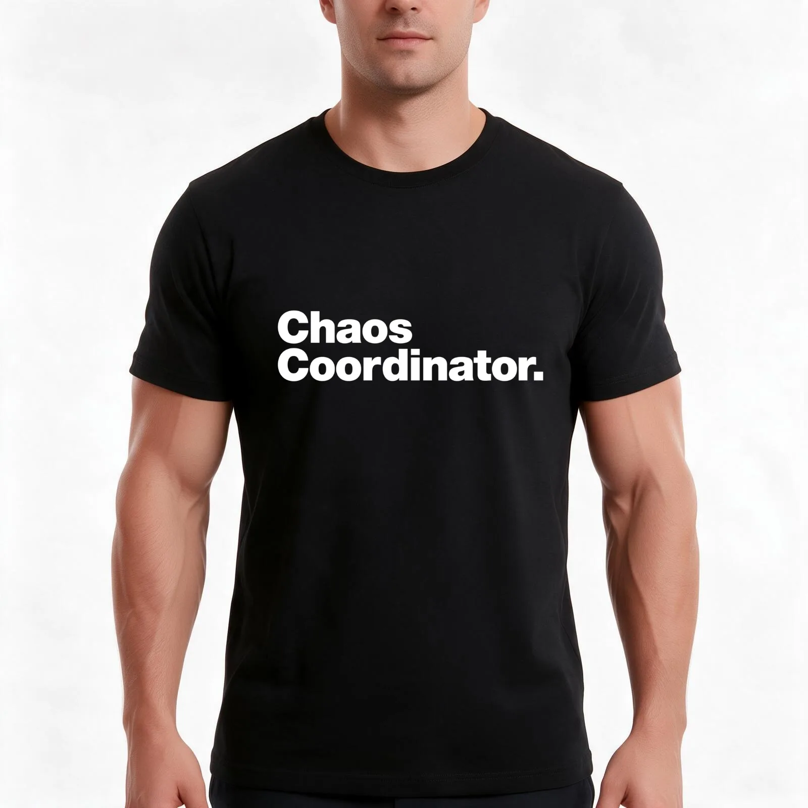 Chaos Coordinator T-Shirt, Summer Casual Cotton Tee, Oversized Streetwear Tops, Vintage Graphic Print, Loose Fit Short Sleeve