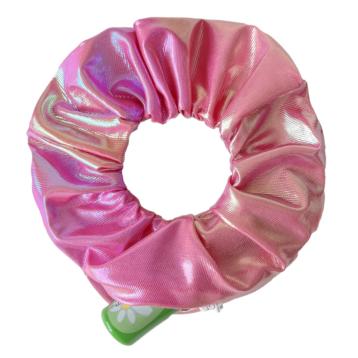 Kolorowe holograficzne gumki PU dla kobiet śmieszne wzory gumki na zamek dla dziewczynek kieszeń na zamek błyskawiczny włosy Chouchou Macaron kolor — zdjęcie 3