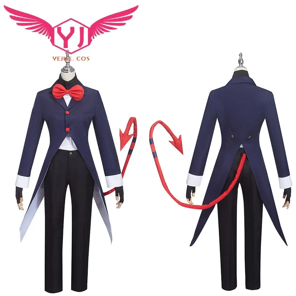 Fantasia de Cosplay Helluva para Homem, Roupa Anime, Festa com Cauda, Halloween, Carnaval, Terno Uniforme