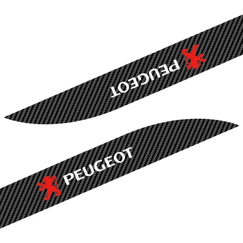 2pcs Carbon Car Door Side Skirt Sill Stripe Sticker Decals Styling For Peugeot 206 307 308 3008 207 208 407 508 2008 5008 107