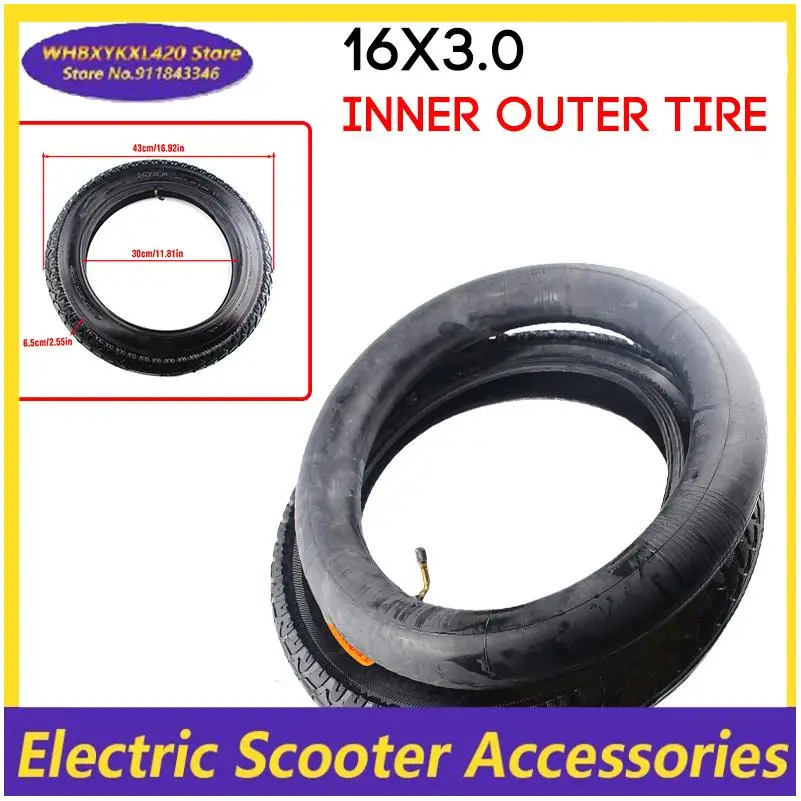 

16*3.0 inch Electric Vehicle Tire Tube 16x3.0 Thickened Stab-proof tyre inner tube 16 inch CTS Electric bicycle wheel tyre