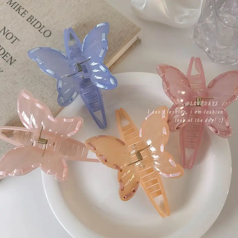 Hair Claw Ribbon Bow Sweet Elegant Oversized Resin Back Bun Holder for Women Versatile Daily Styling Non Slip Durable