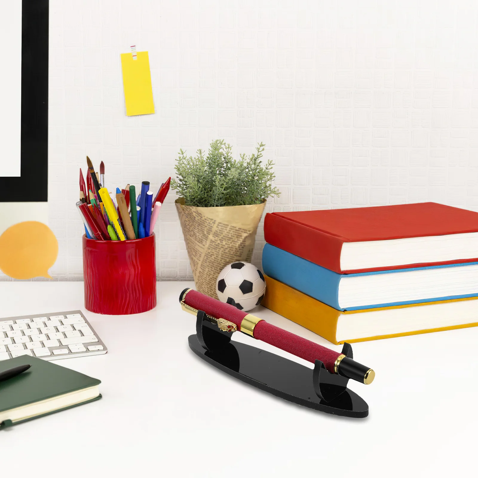 

4Pcs Acrylic Pen and Makeup Brush Organizer Detachable Stylish Desktop Holder Pencil Cup Marker Stand Compact Size