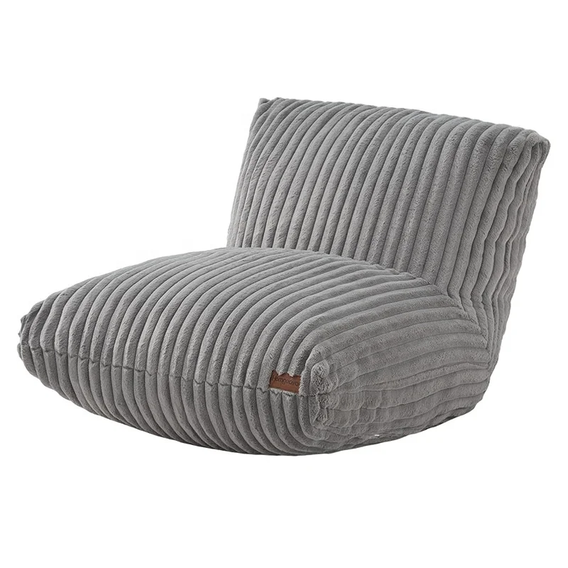 #Modern Luxury Striped Corduroy Bean Bag Chair with High Back Support and High Density Foam Gaming Working Living Room Furniture