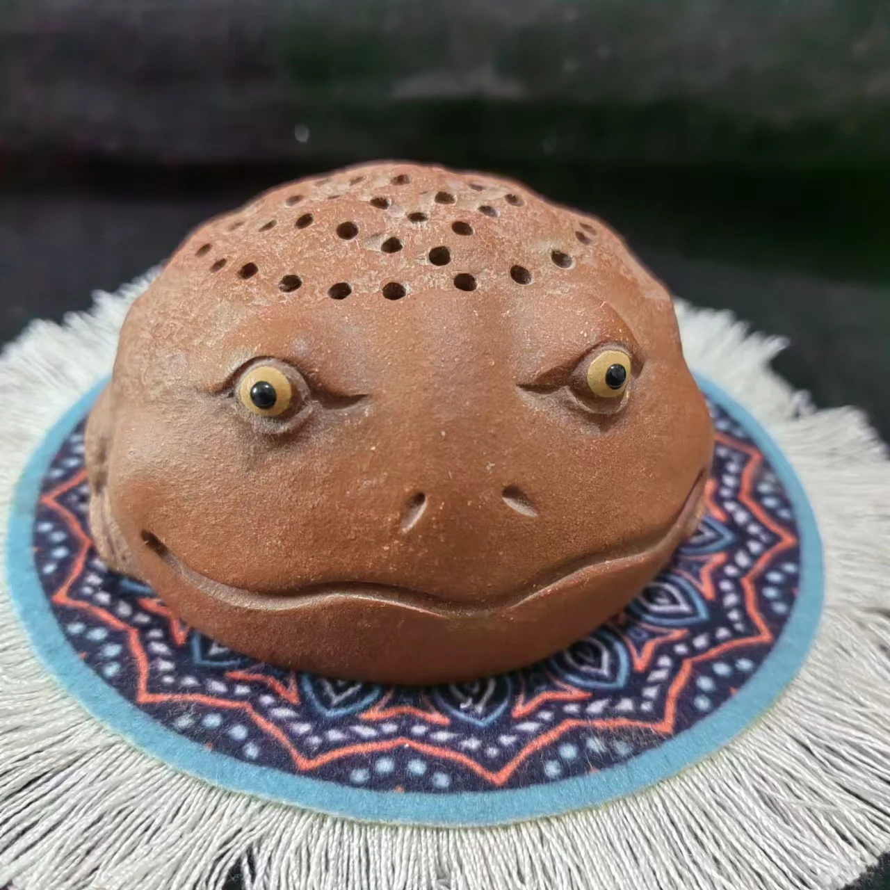 

Чайный питомец, тропический лес, жаба Цзыша Исин, резная жаба, фигурка, чайный игровой набор, кофейный питомец, прекрасная медитация, фэн-шуй, керамика, богатство