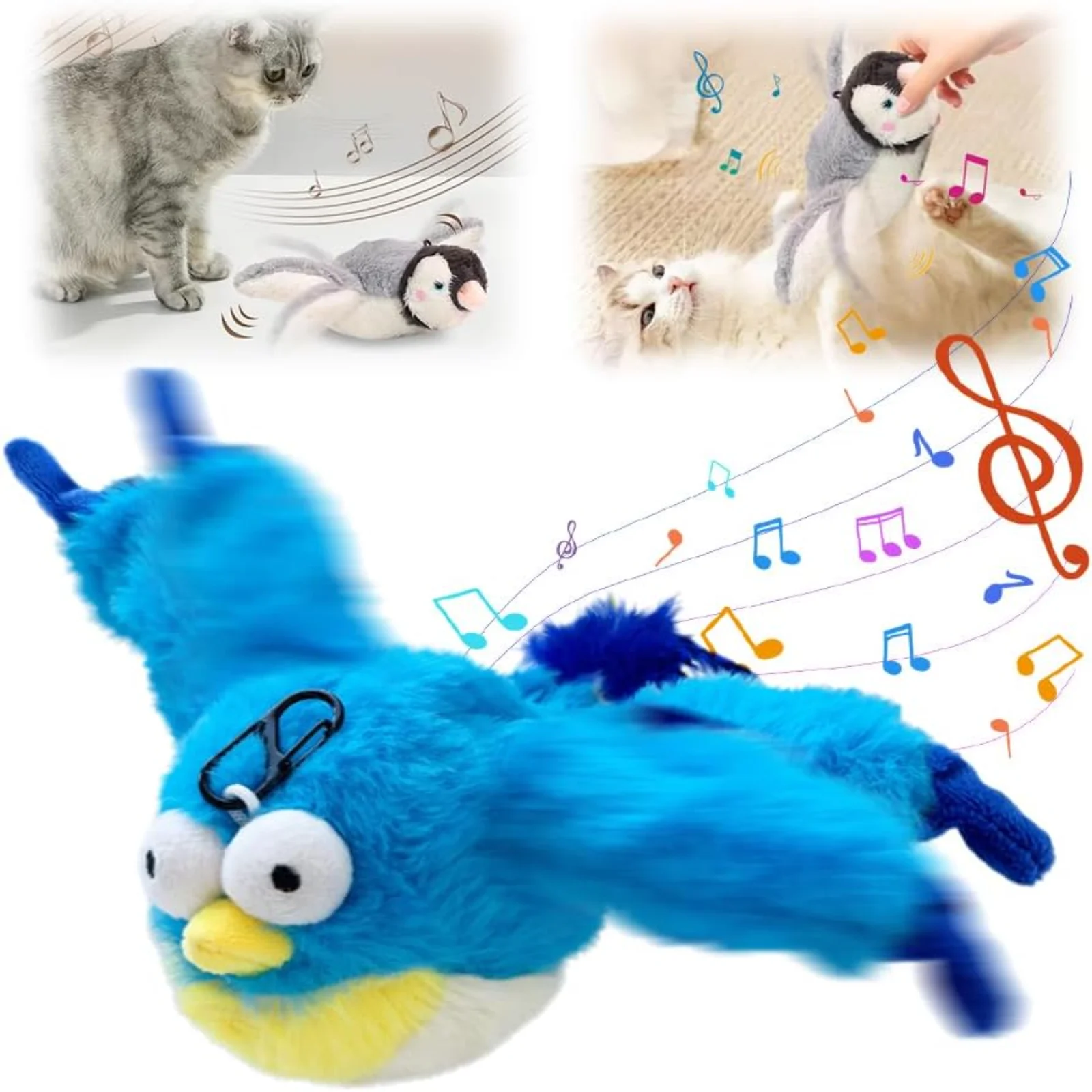 

Interactive Flying Bird Cat Toy Electric Shaking Bird Cats Dog Toys Flapping Chirping Bird Barking Simulation Cat Self-hi Teaser