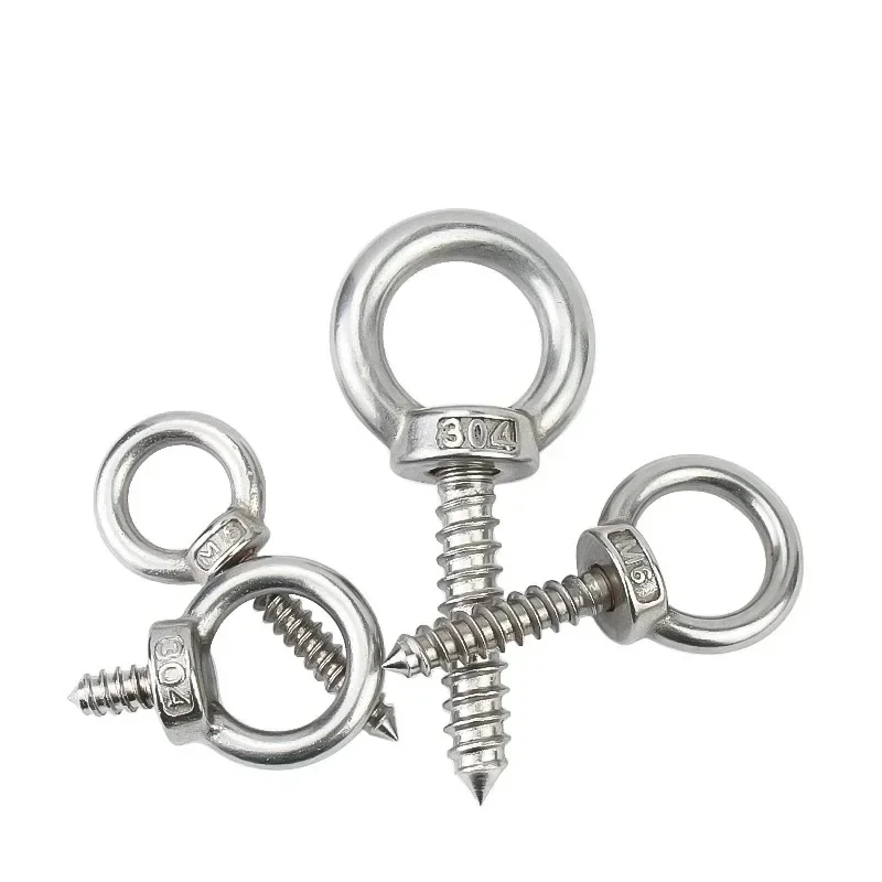 

M4 M5 M6 M8 M10 M12 Stainless Steel Goat Eye Lifting Eye Screws 304 Round Ring Self Tapping Hook Fasteners