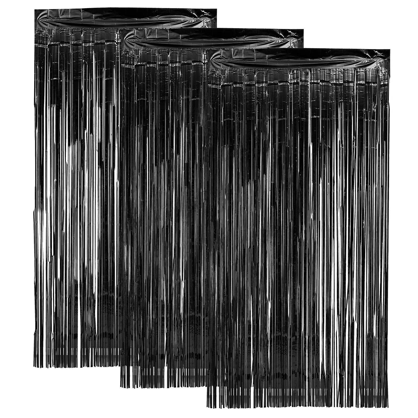 

3pcs Metal Foil Fringe Curtains 3D Gradient Easy Install Reusable Party Backdrop For Birthday Bachelorette Shower