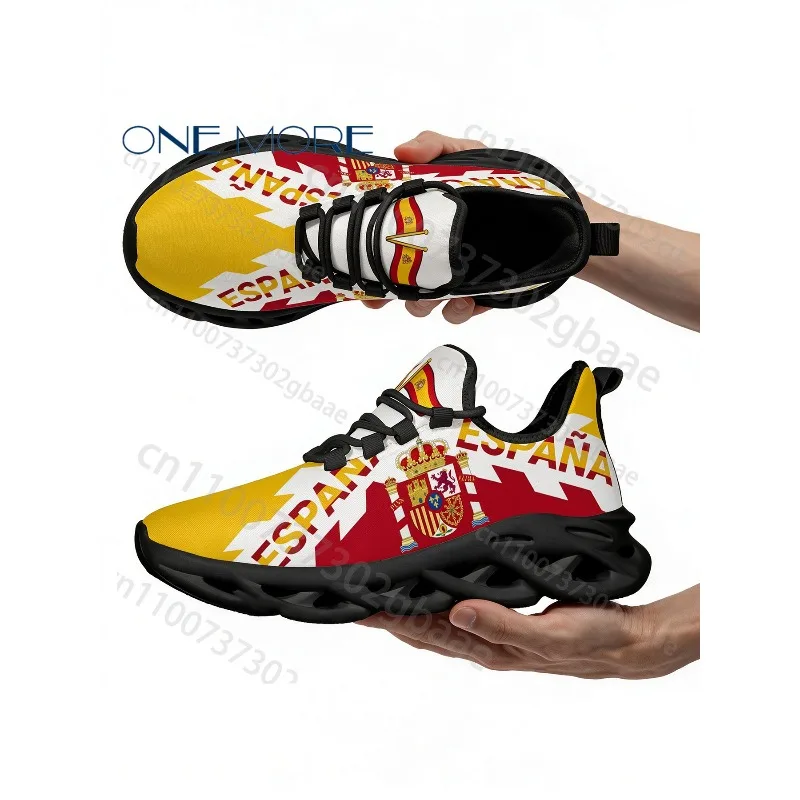 Spain Espana Themed Heraldic Graphic Print Blade Sole Sneakers Men Women Comfortable Sports Jogging Walking Shoes Size 35-46