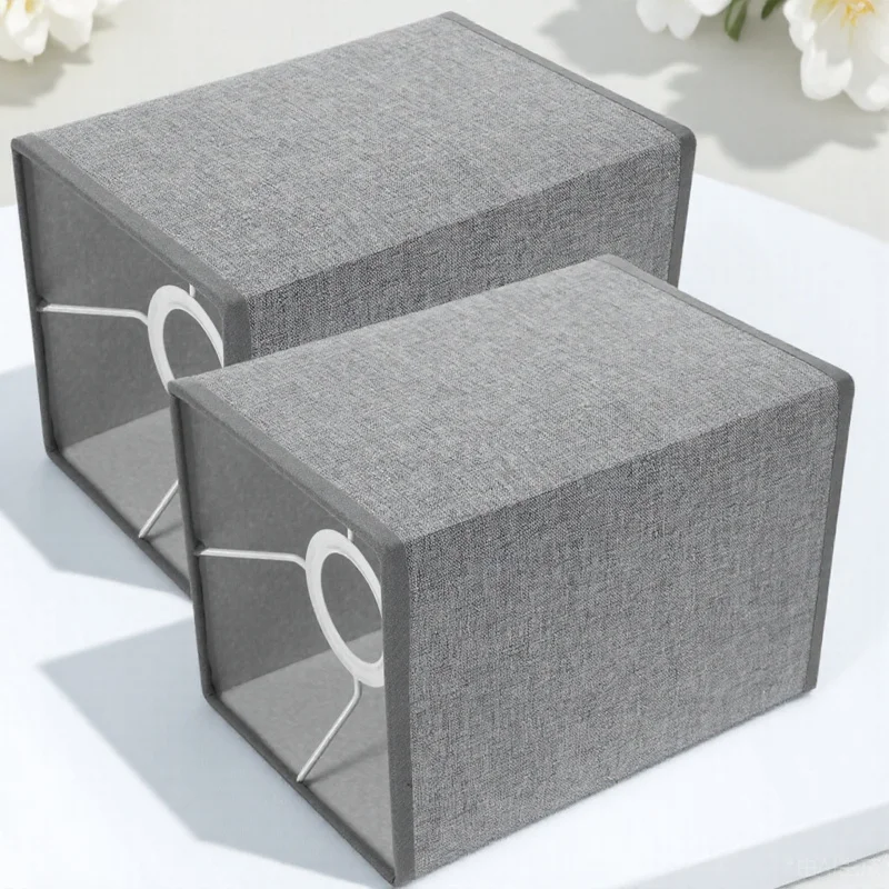 2 قطعة عاكس الضوء رمادي كتان غطاء مصباح النسيج غطاء خفيف للمنزل غرفة نوم مكتب دائم الجدول مصباح استبدال #6