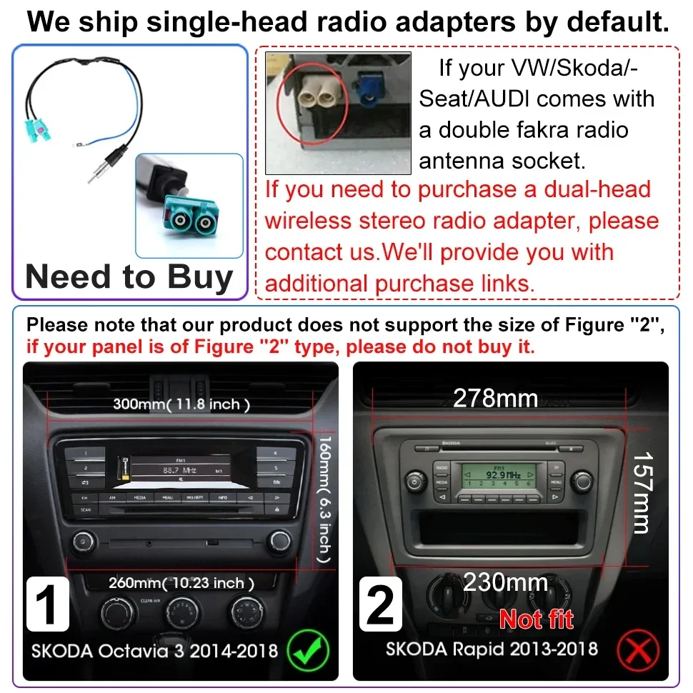 SEPTON Autoradio Car Player Multimedia for Skoda Octavia 3 A7 2013 - 2018 GPS Carplay 8core 4G BT Wifi Car Radio Installation