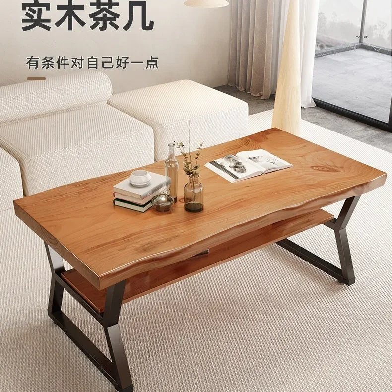 Solid wood coffee table dining table dual-purpose heightening 60 living room home balcony modern simple sofa middle