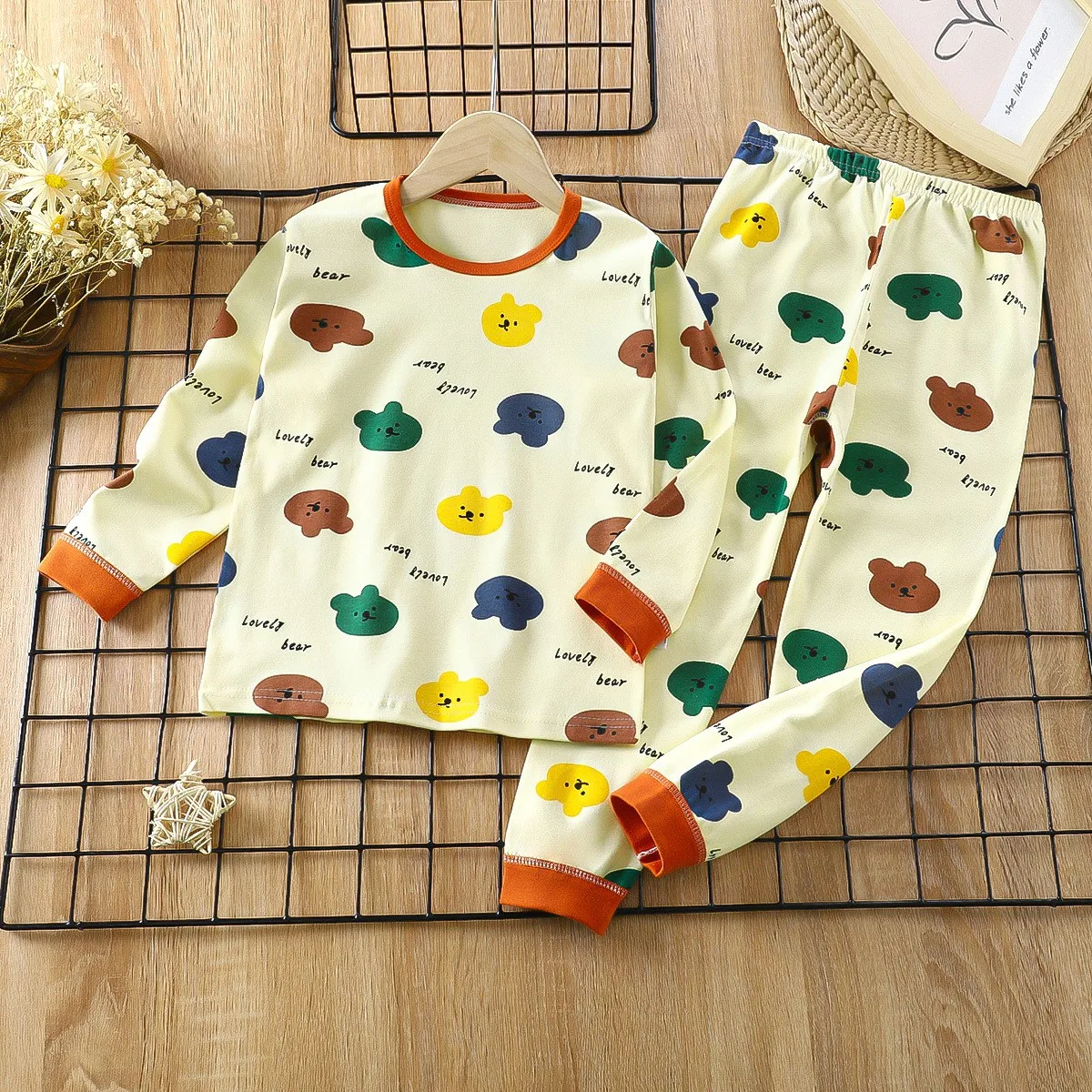 Children's Clothing Sets Baby Boys Sleepwear Clothes Kids Carrot Printed Pajamas Set Baby Girls Cotton Spring Autumn Pyjamas