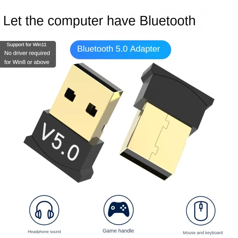 USB Bluetooth Adapter 5.0 Computer Wireless Bluetooth 5.0 Audio Receiver Transmitter Win8/10/11 Driver-free