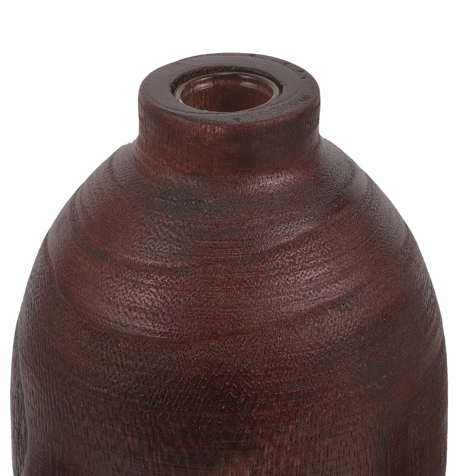 

Solid Wood Japanese Style Vase 6.7 Inch Small Flower Vase For Home Office Decor Floral Arrangement Container Wooden Craft