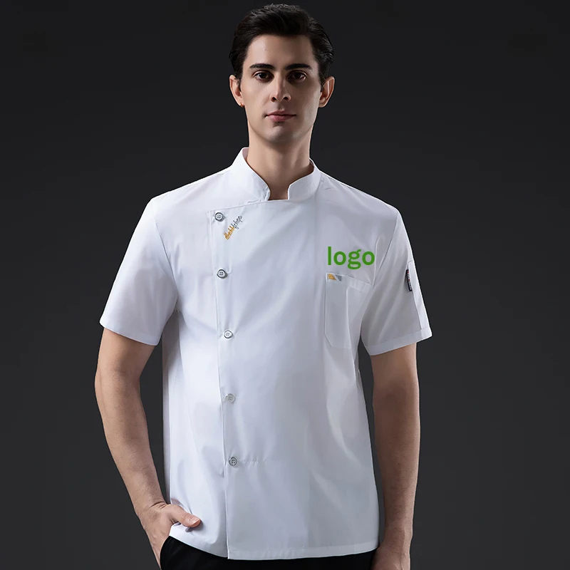 

Free Customization Chef Coat Personalized Embroidered Chef Uniform Cooking Clothes Kitchen Shirt Service Hotel Print Logo