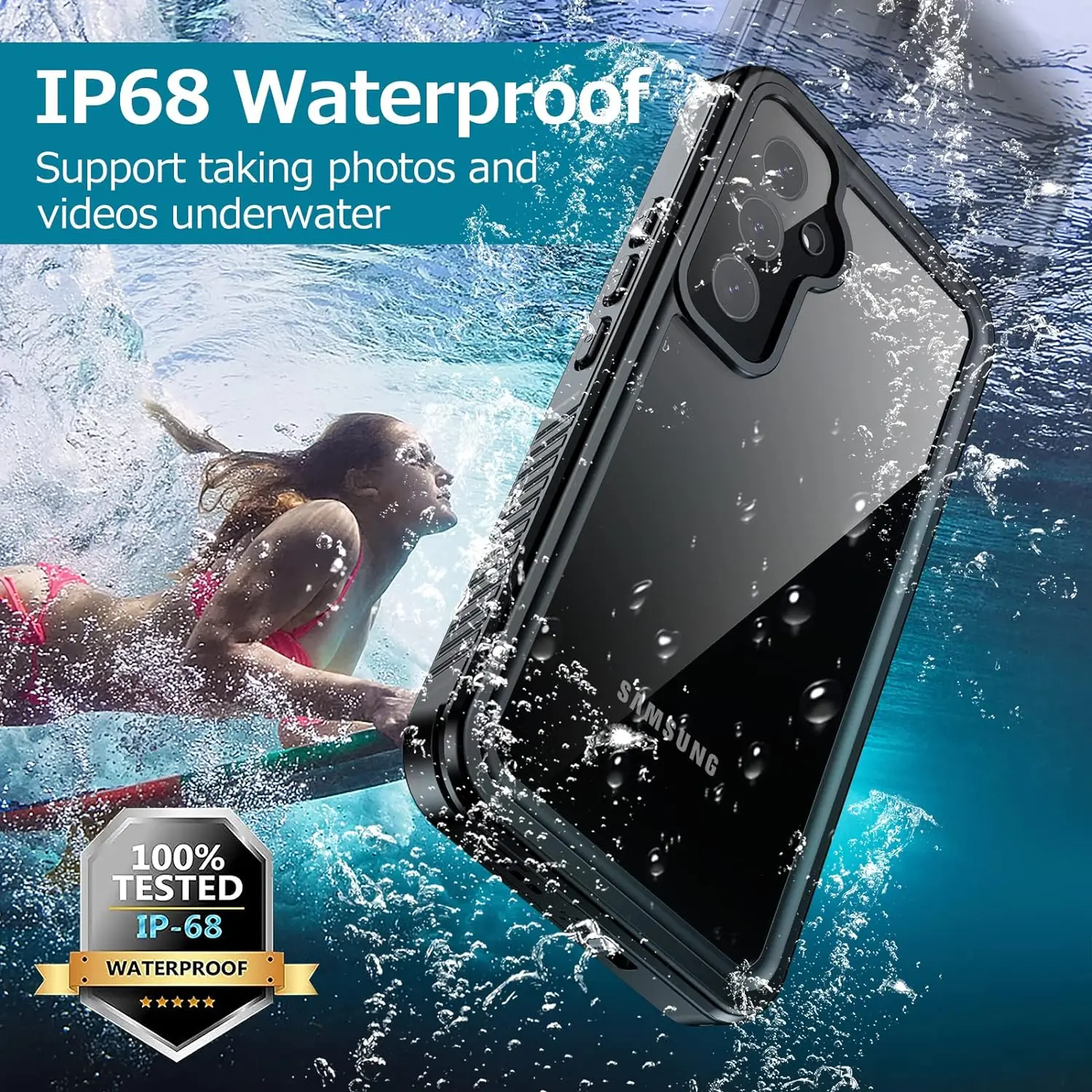 IP68 Waterproof Case For Samsung Galaxy A55 A35 A15 A14 A54 S23 FE S24 Ultra S22 Shockproof Certified Full Body Protective Cover