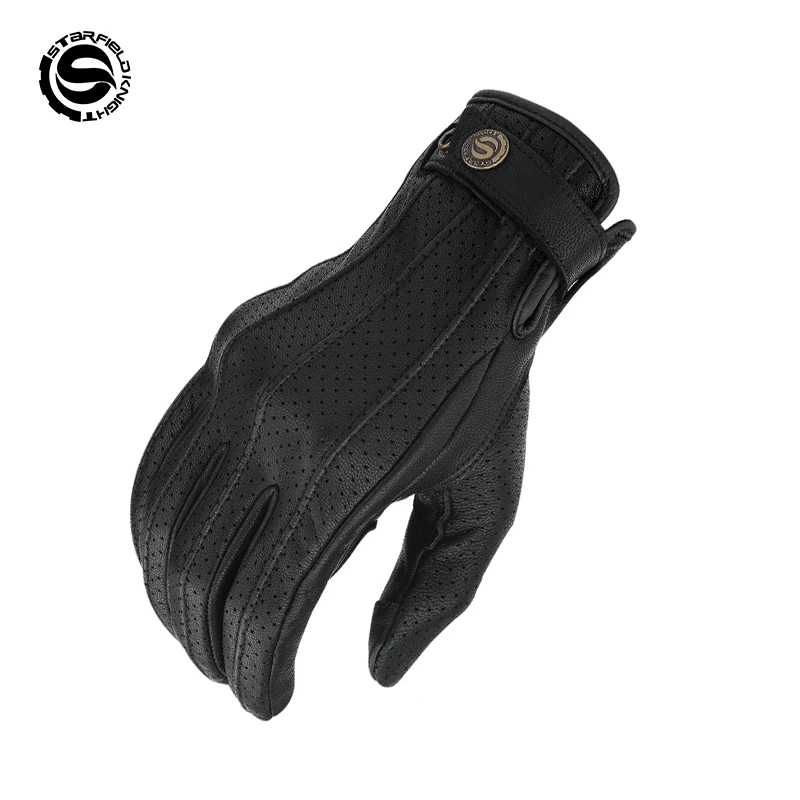 

Мотоциклетные перчатки Star Field Knight: Новинка, летние, дышащие, из натуральной козьей кожи, нескользящие, износостойкие, для защиты при езде