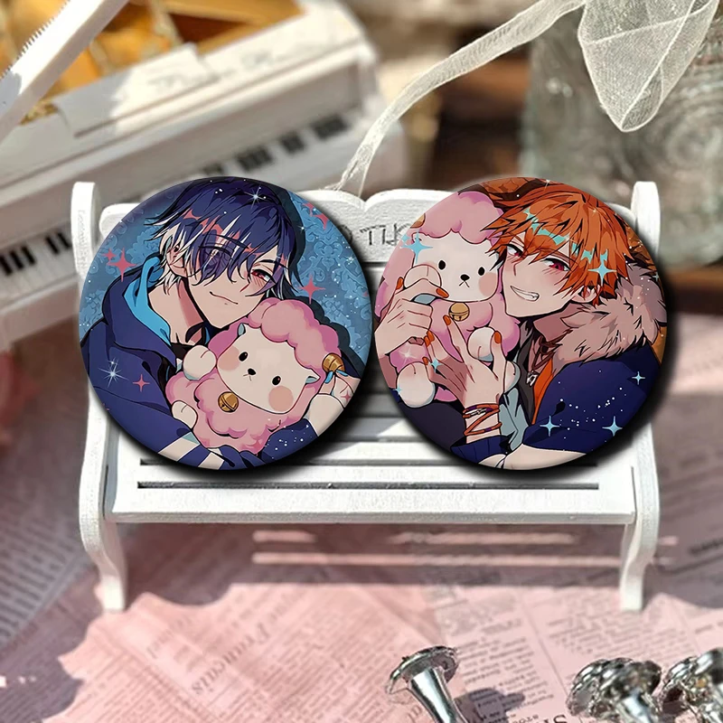58mm Anime Obey Me Peripheral Enamel Pins Creative Brooch Round Badge for Bag Clothes Decor Jewelry Accessories Souvenir Gifts