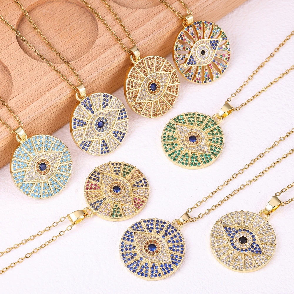 Juya 18K Gold Plated Luxury Micro Pave Zircon Hamsa Hand Of Fatima Evil Eye Charms For DIY Talisman Jewelry Making Material