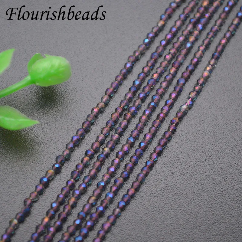 

100 Strand Multiple Colour 2mm High Quality Faceted Glass Crystal Round Beads Small Beads for Jewelry Making Diy