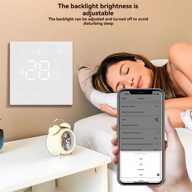 SQPP-Tuya Wi-Fi контроллер температуры 100-240 В 3A нагрев воды, совместимый с Alexa и Google Home, черный