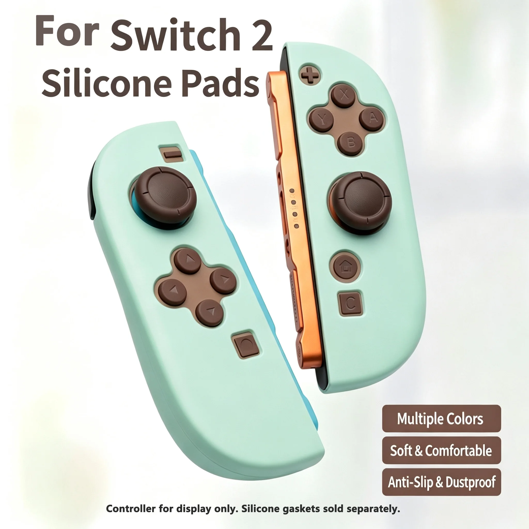NS2 Joy-Con Silicone Gasket, Anti-Slip Dustproof Soft Rubber Button Pad, Multi-Color Accessories for Switch 2 Only