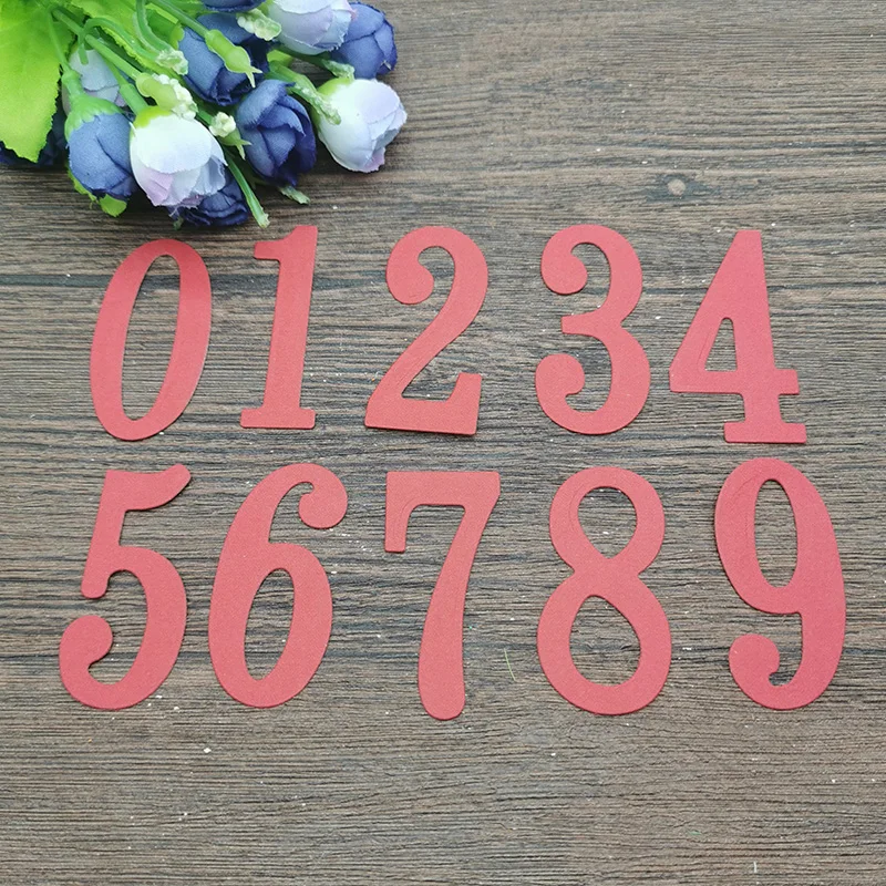 1 Set 0-9 Numbers Metal Cutting Dies Stencils DIY Embossing Scrapbooking Decorative Paper Card Craft