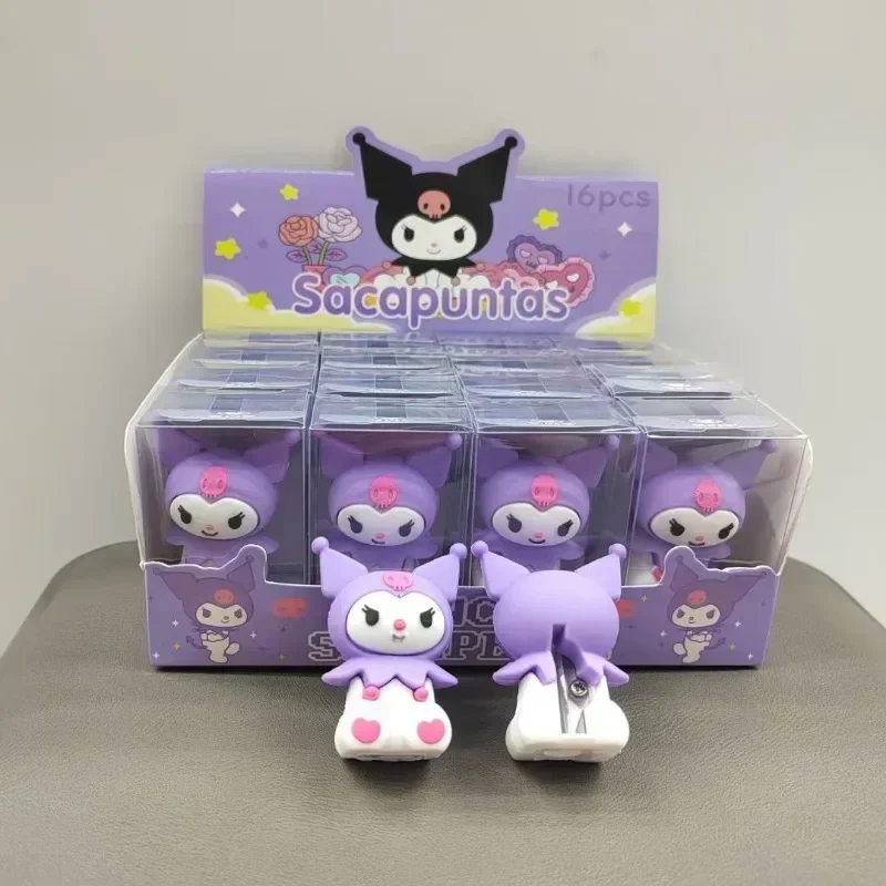 Kawaii sanrio olá kitty boneca apontador de lápis bonito dos desenhos animados kuromi minha melodia papelaria material escolar crianças presentes prêmio